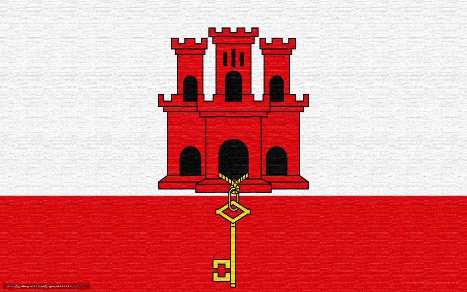 Gibraltar flag with key
