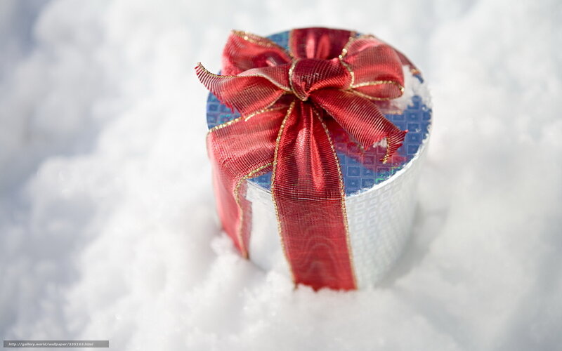 Gift box in the snow