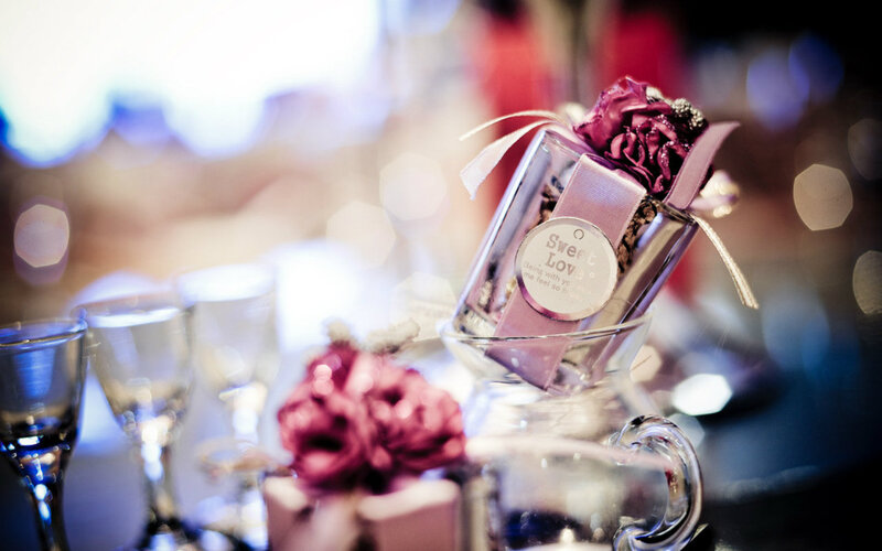 Gift Box with Flowers — Purple, Romantic, Photograph