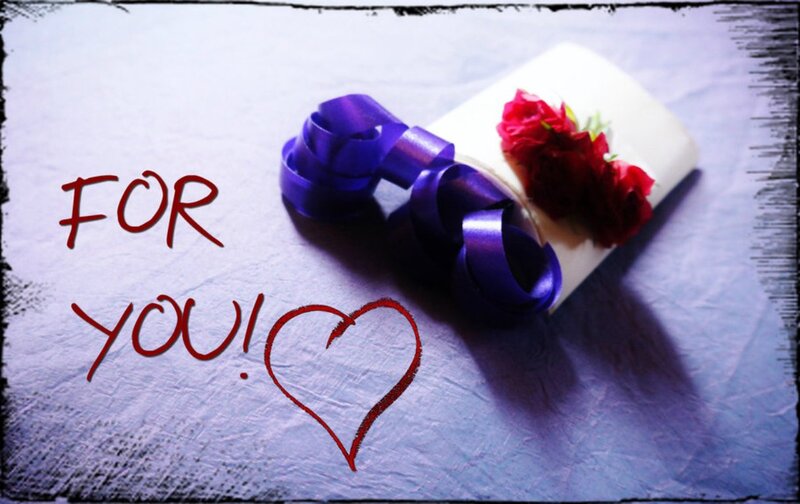 Gift Box with Flowers — Purple, Romantic