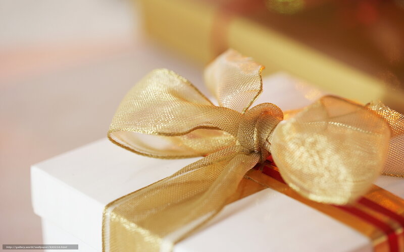 Gift box with gold bow