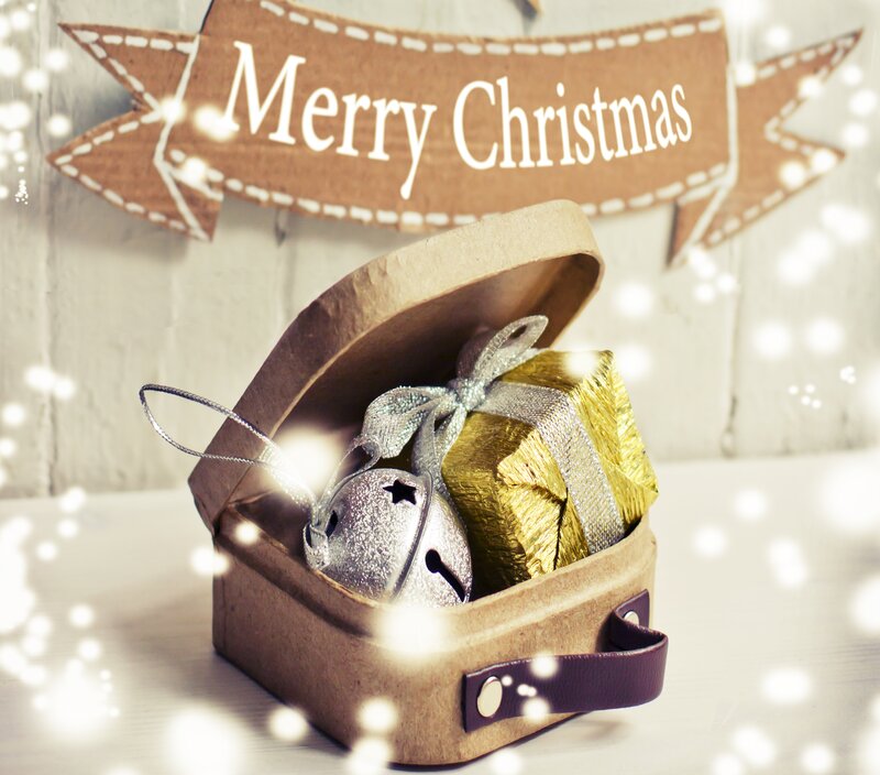 Gift Box with Ornaments — Brown