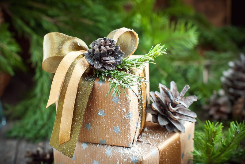 Gift Box with Pinecone
