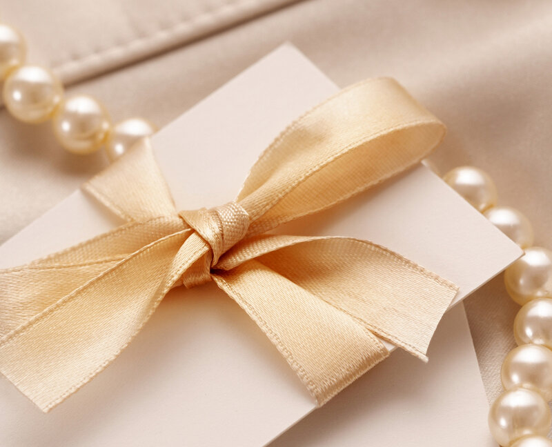 Gift Box with Ribbon — Beige