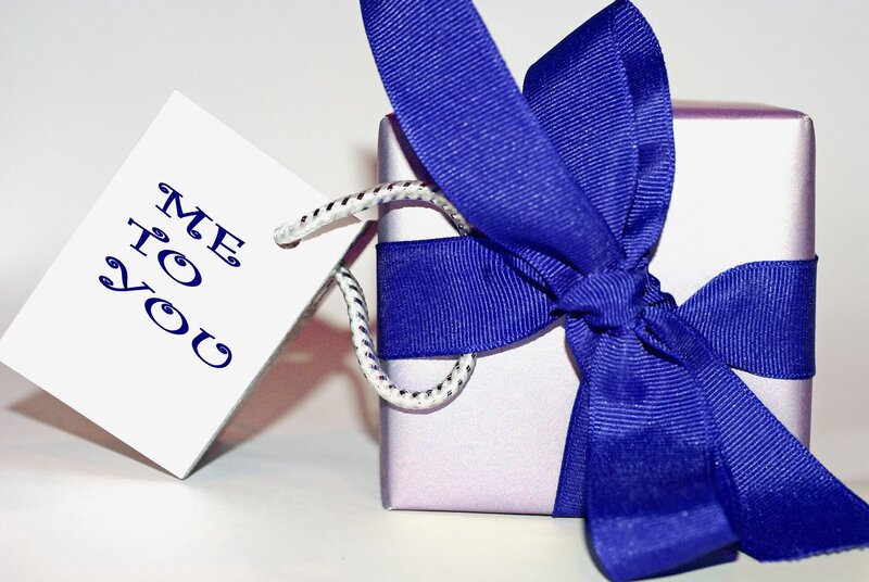Gift Box with Ribbon — Blue, Neutral
