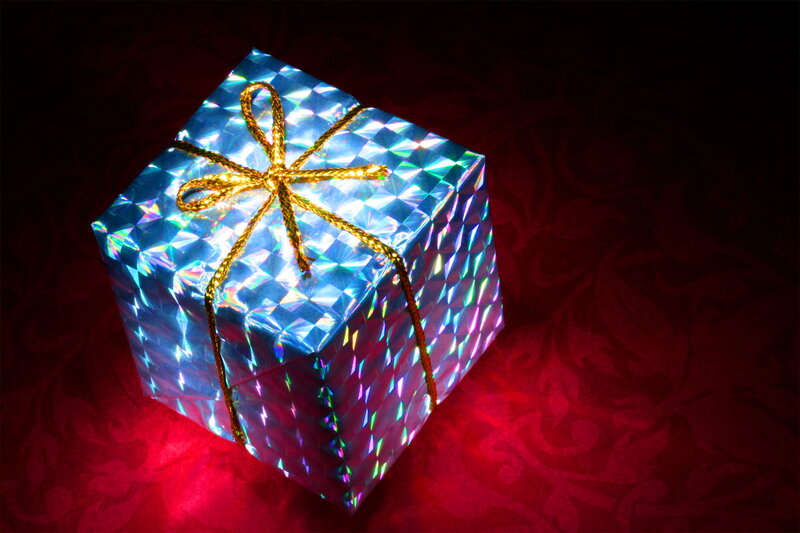 Gift Box with Ribbon — Blue