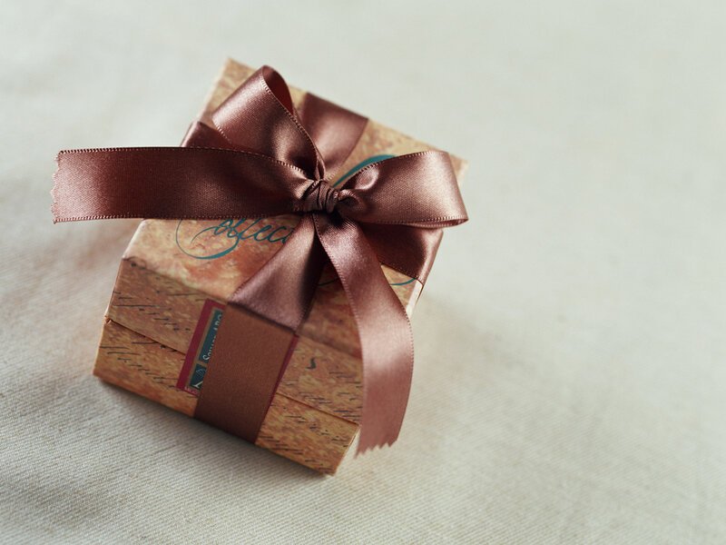 Gift Box with Ribbon — Brown