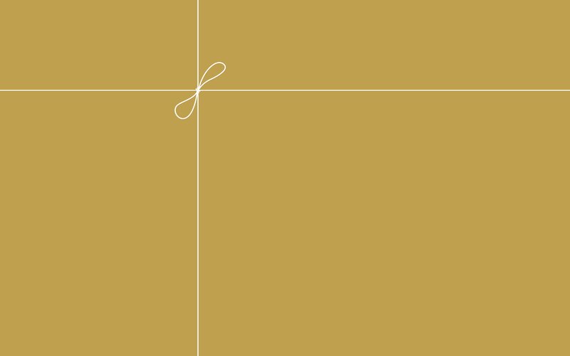 Gift Box with Ribbon — Gold, Minimalist