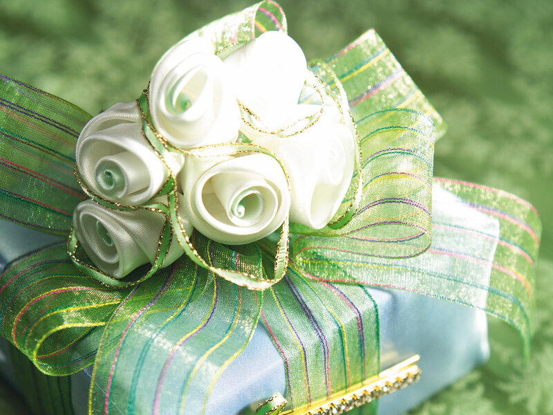 Gift Box with Ribbon — Green