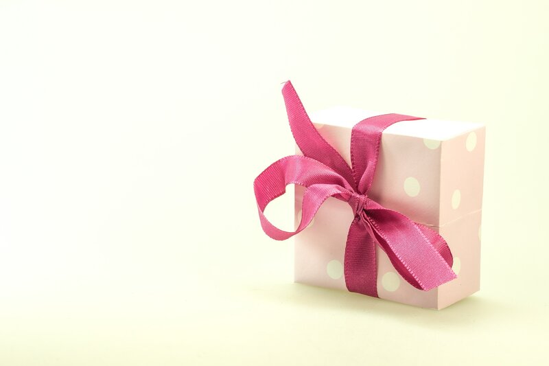 Gift Box with Ribbon — Pink, Calm, Photograph