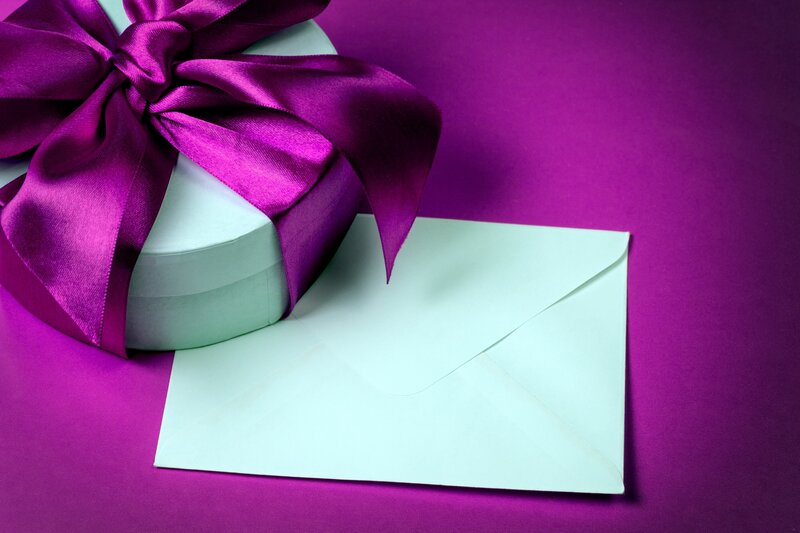 Gift Box with Ribbon — Purple