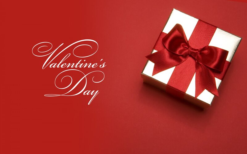 Gift Box with Ribbon — Red, Festive, Photograph, Text
