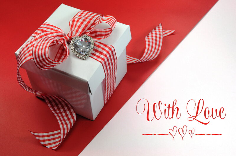 Gift Box with Ribbon — Red, Romantic, Photograph
