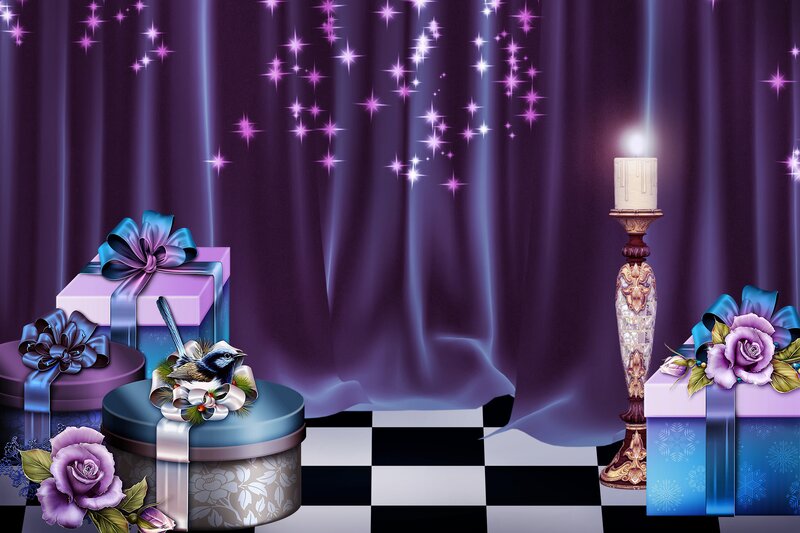 Gift Boxes and Candle