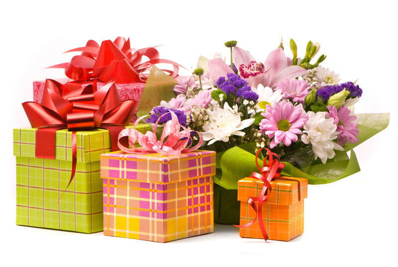 Gift Boxes and Flower Bouquet