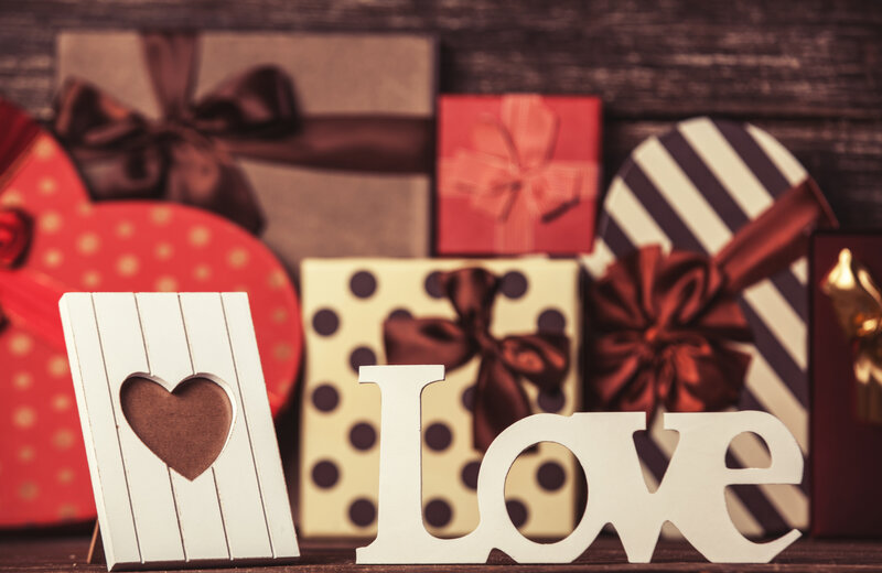 Gift Boxes and Love Sign