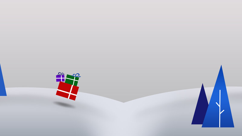 Gift Boxes in Snow — Blue, Calm