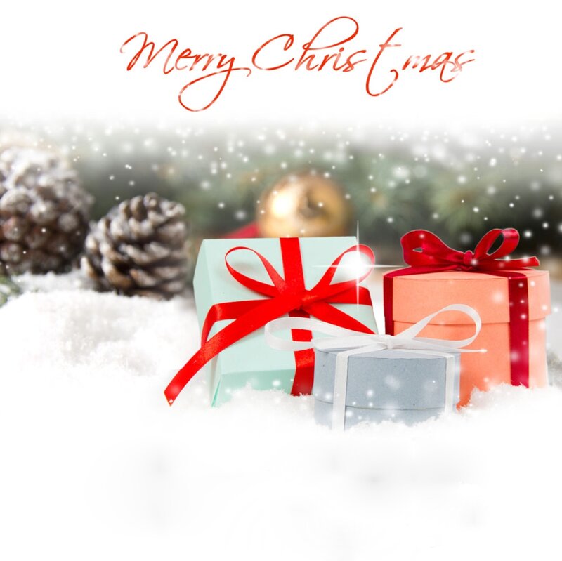 Gift Boxes in Snow — White