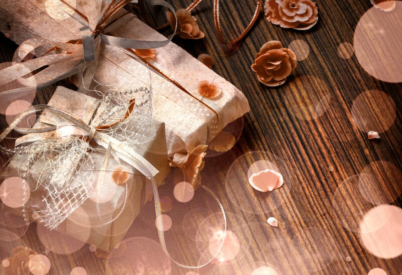 Gift Boxes on Wood