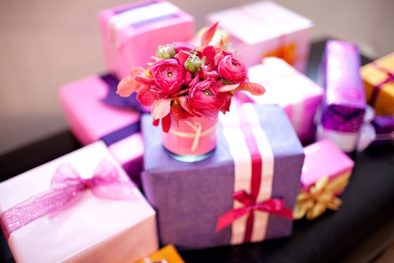 Gift Boxes with Flowers — Pink, Festive