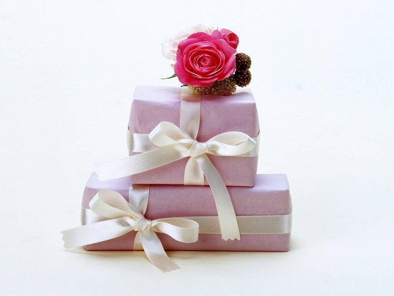 gift boxes with flowers