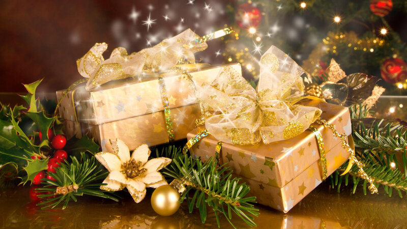 Gift Boxes with Holly