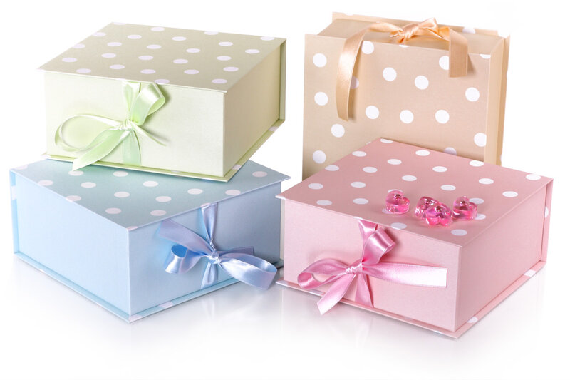 Gift Boxes with Ribbons — Pink