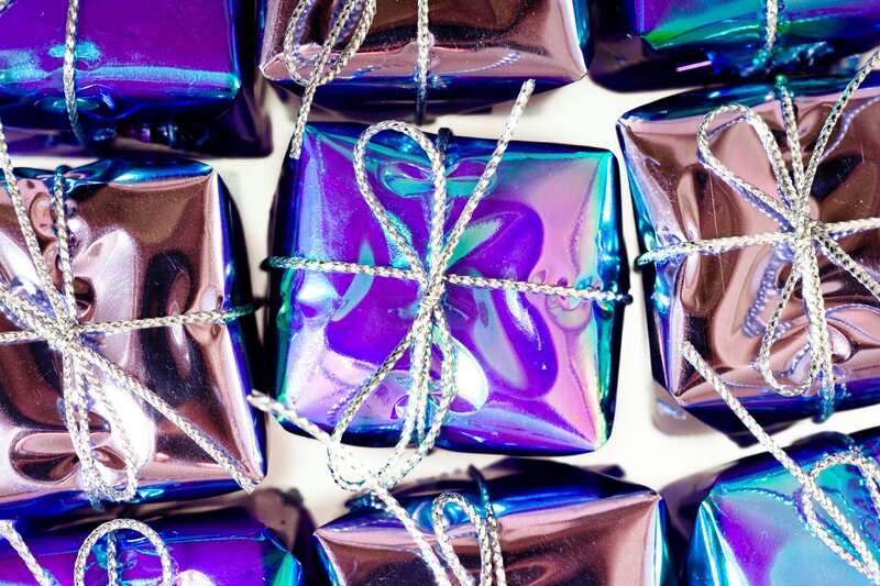 Gift Boxes with Ribbons — Purple