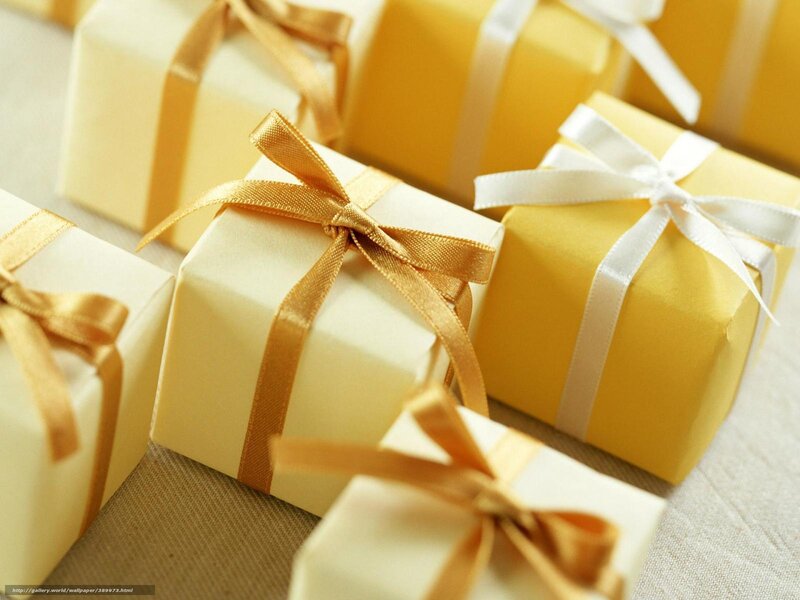 Gift boxes with ribbons