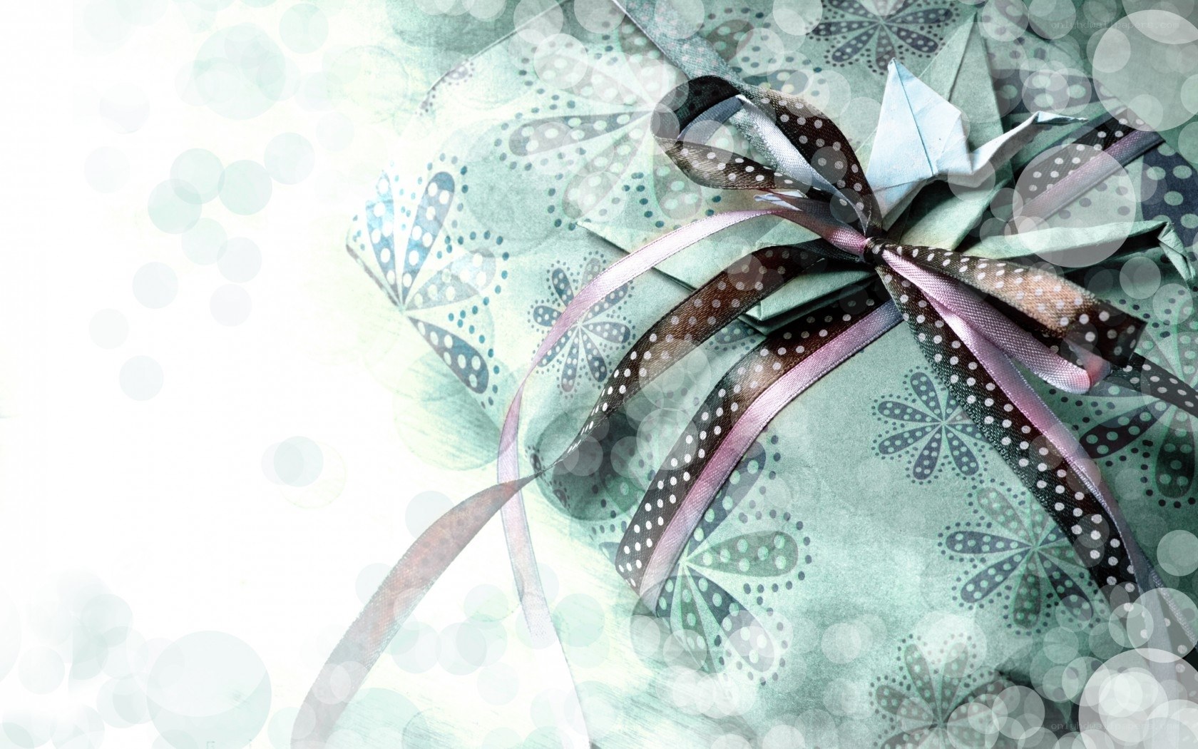 gift with ribbon and origami