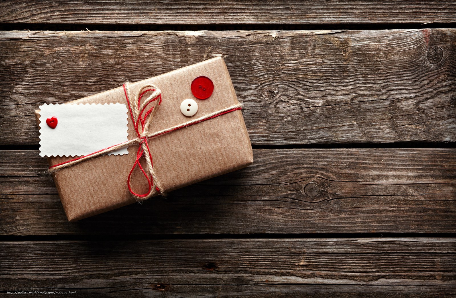 gift wrapped on wood