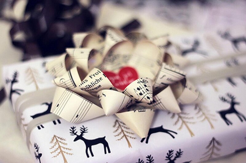 Gift Wrapped with Bow — White