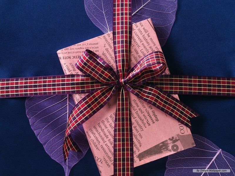 Gift Wrapped with Ribbon — Blue