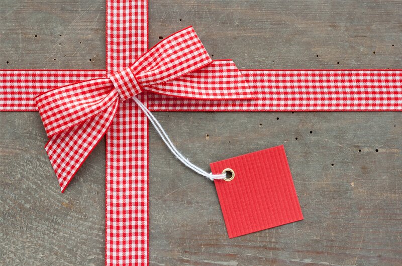 Gift Wrapped with Ribbon — Red