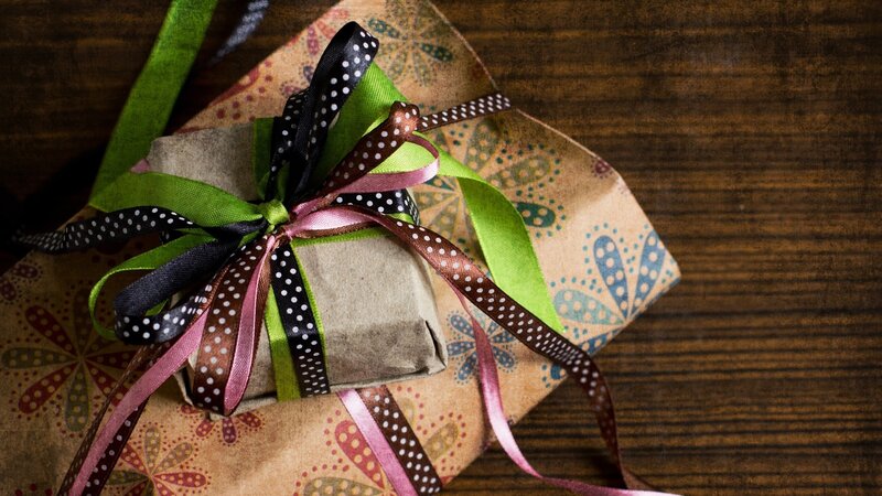 gift wrapped with ribbons