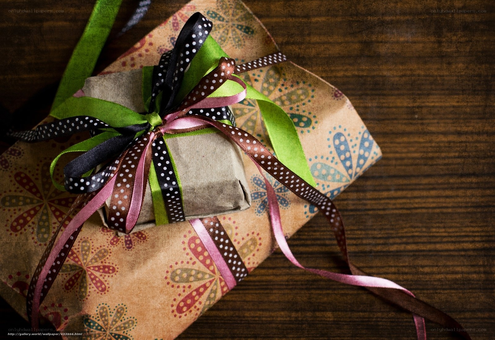 Gift wrapped with ribbons