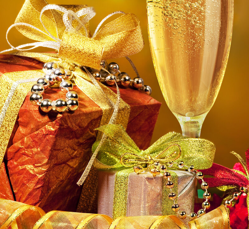 Gifts and Champagne Glass