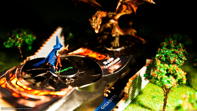 Gigabyte graphics card with fantasy figures