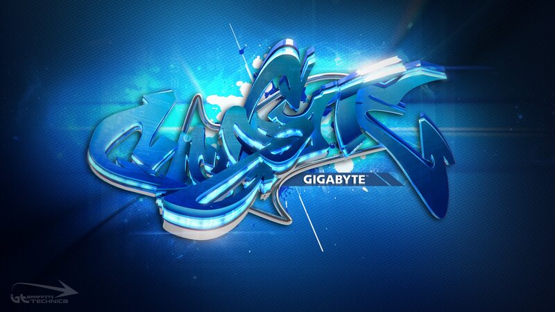 Gigabyte Logo in Graffiti Style — Blue
