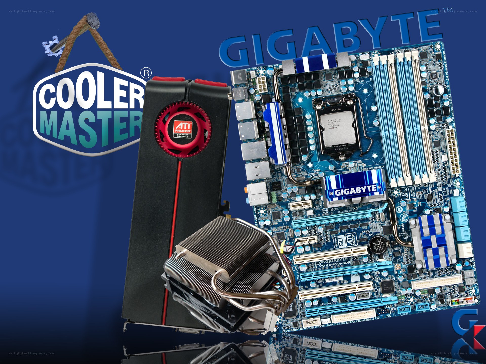 Gigabyte motherboard and Cooler Master components