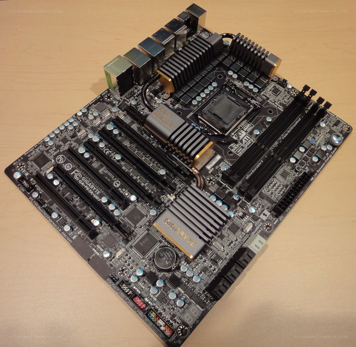 Gigabyte motherboard with heatsinks