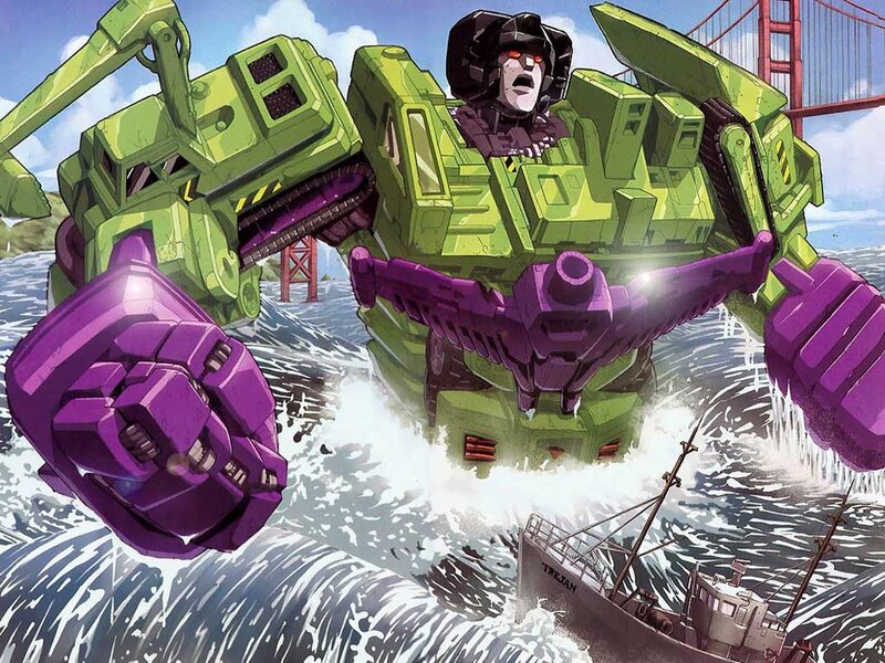 Gigantic robot in ocean