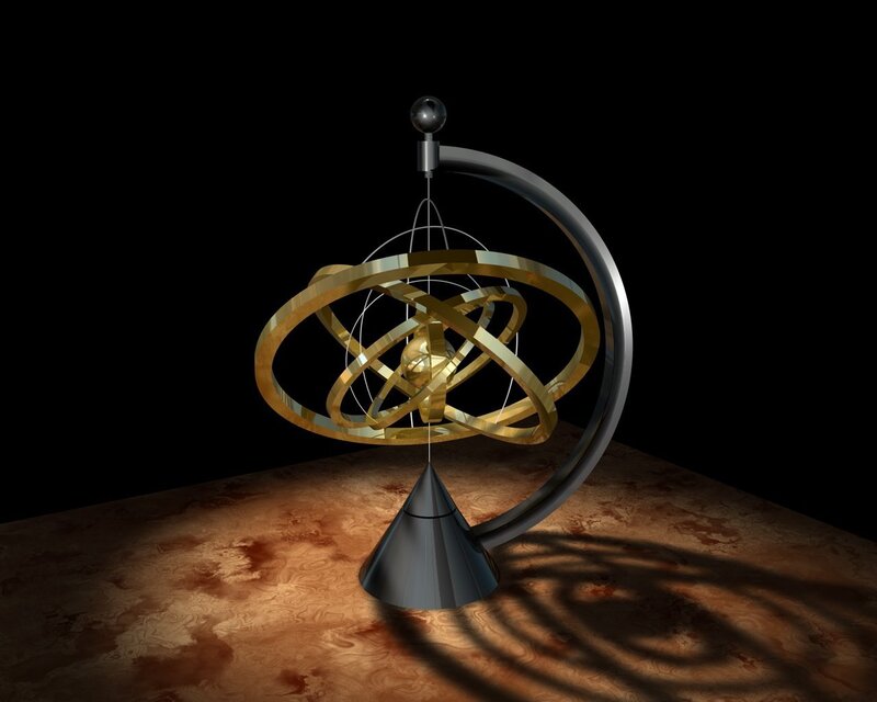 Gilded gyroscope model