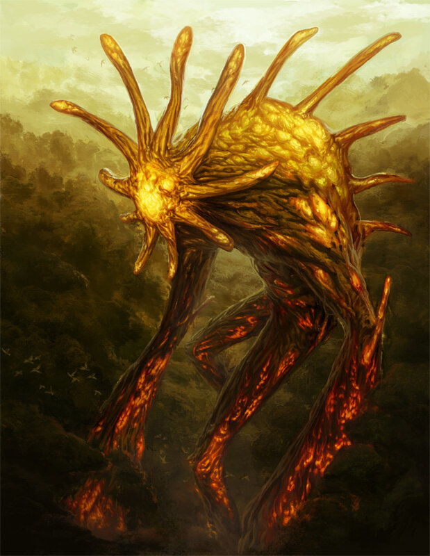 Gilded monster in forest