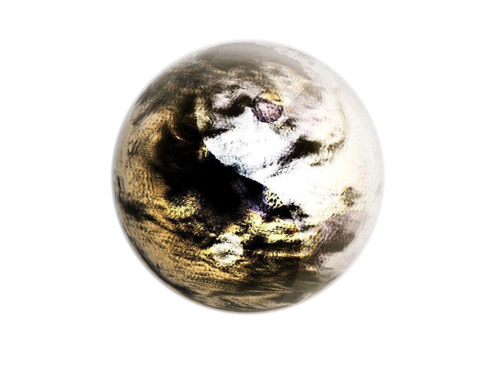 gilded sphere with abstract patterns