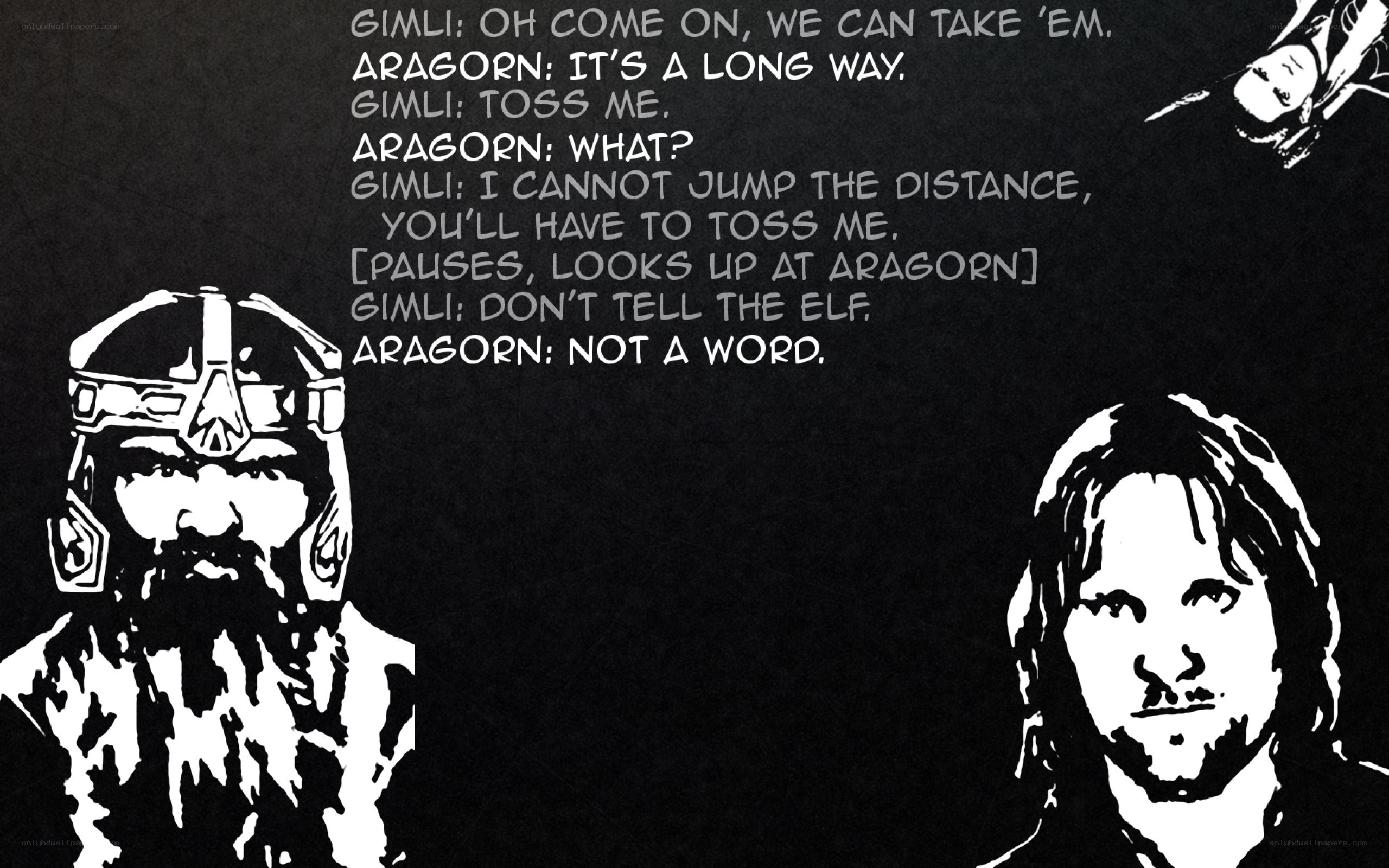 Gimli and Aragorn dialogue