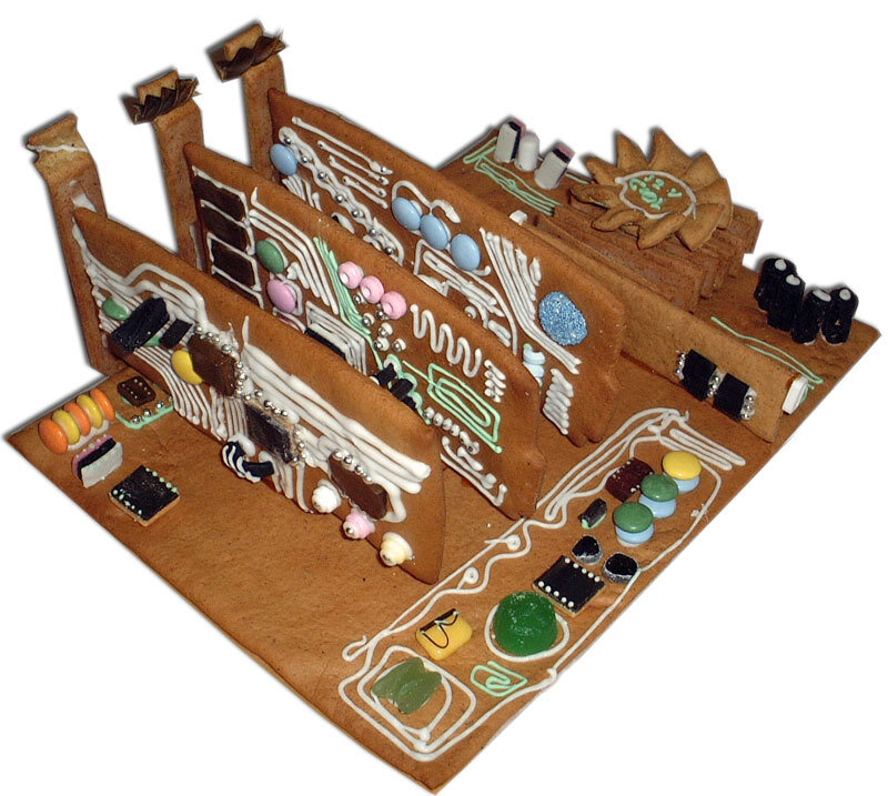 gingerbread circuit board model