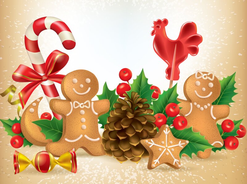 Gingerbread Cookies and Candy — Brown
