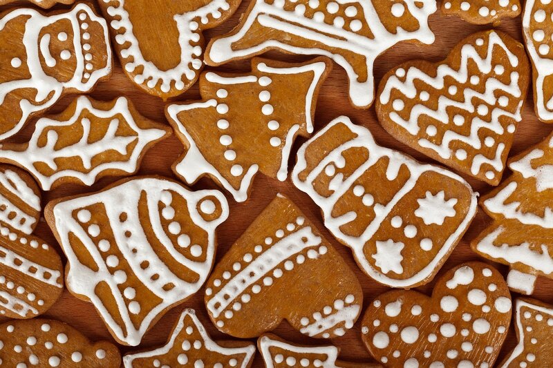Gingerbread Cookies — Brown, Festive, Winter, Photograph, Icing