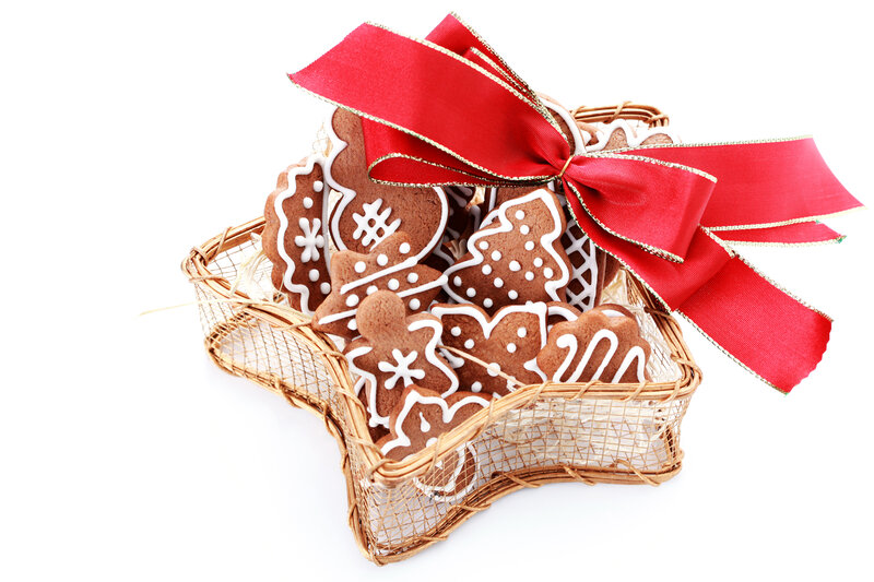 Gingerbread Cookies in Basket — Brown